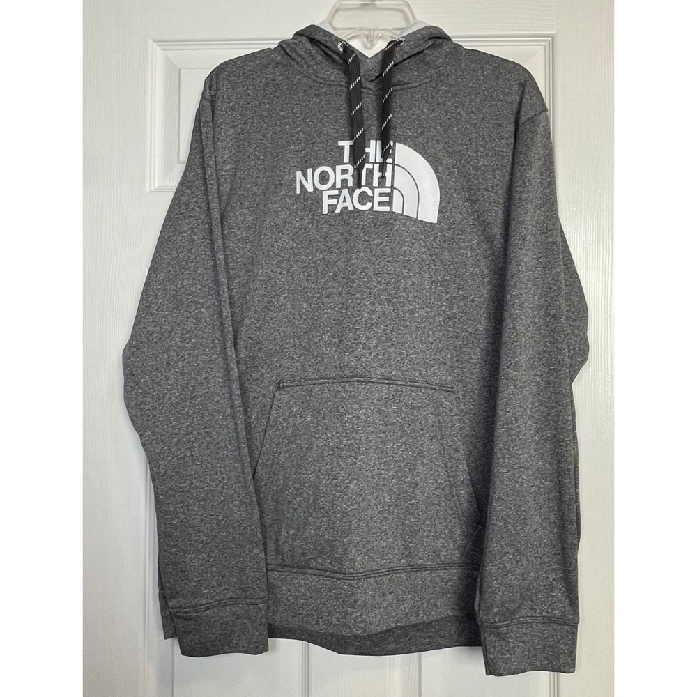 The North Face Hoodie Mens XL Gray Pullover Logo‎ A6S8 Fleece Sweatshirt